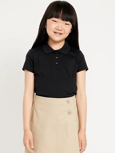 School Uniform Jersey-Knit Polo Shirt for Girls