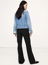 High-Rise Modern Straight Italian Lightweight Wool Pant