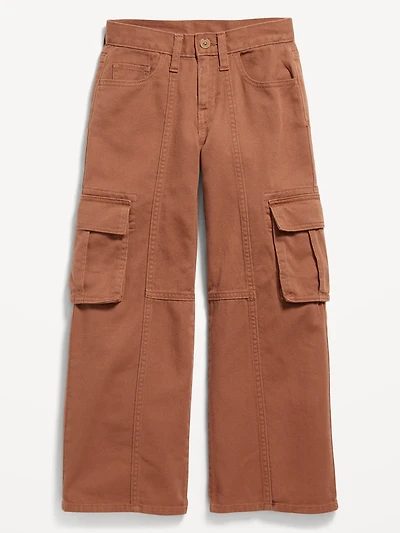 Super Baggy Wide-Leg Cargo Twill Pants for Girls