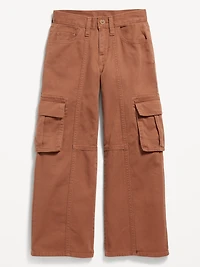Super Baggy Wide-Leg Cargo Twill Pants for Girls
