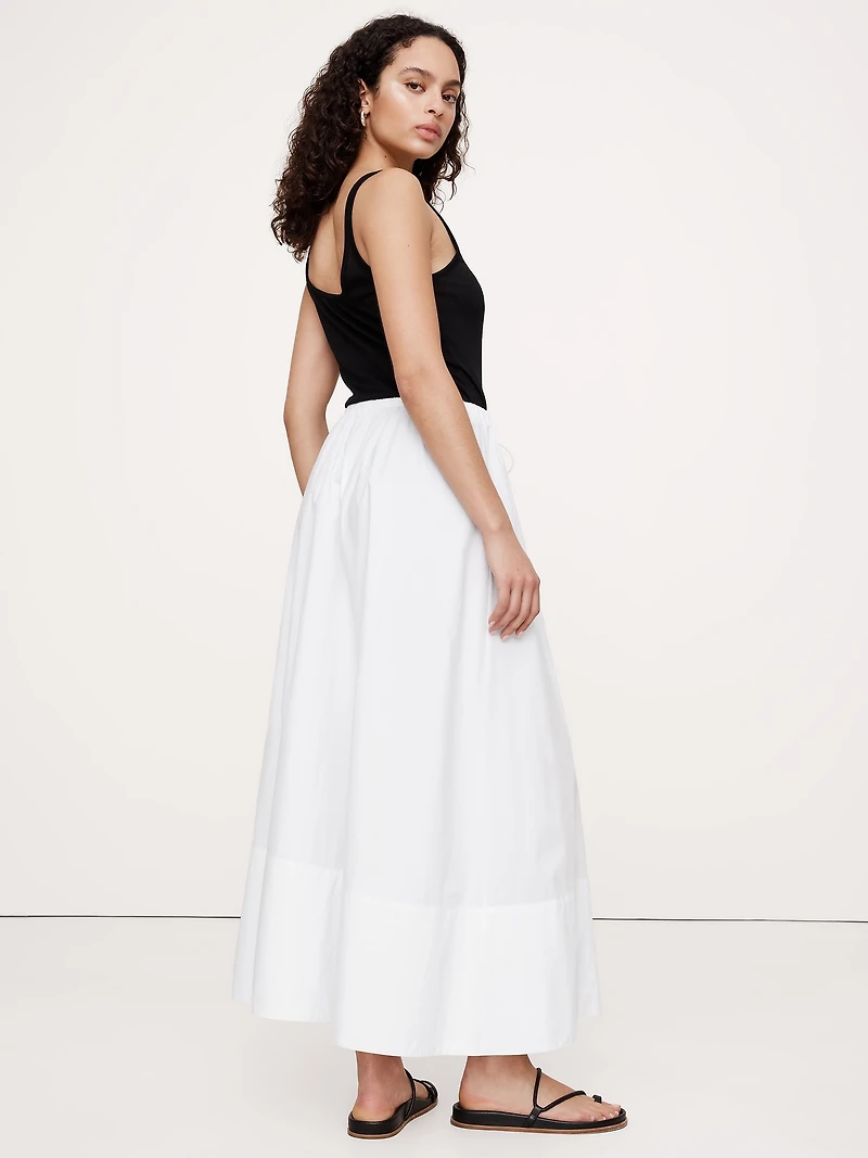Cotton Poplin Maxi Skirt