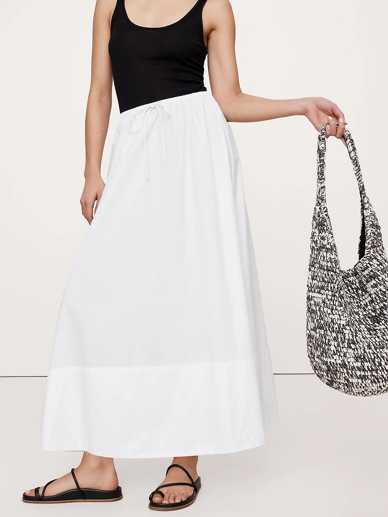 Cotton Poplin Maxi Skirt