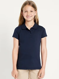 School Uniform Jersey-Knit Polo Shirt for Girls