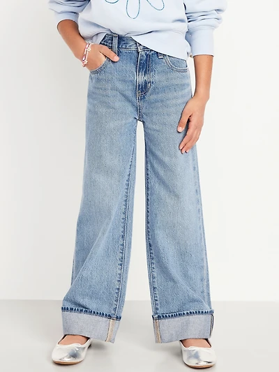 High-Waisted Baggy Wide-Leg Jeans for Girls