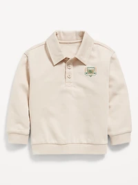Oversized Logo-Graphic Collared Sweatshirt for Toddler Boys