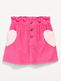 Corduroy Heart-Pocket Skirt for Toddler Girls