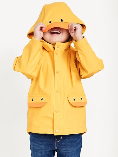 Water-Resistant Unisex Critter Hooded Jacket for Toddler
