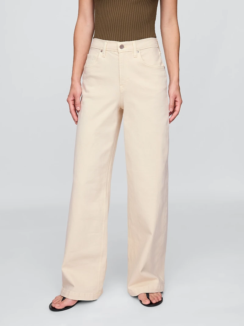 High Rise Stride Wide-Leg Jeans