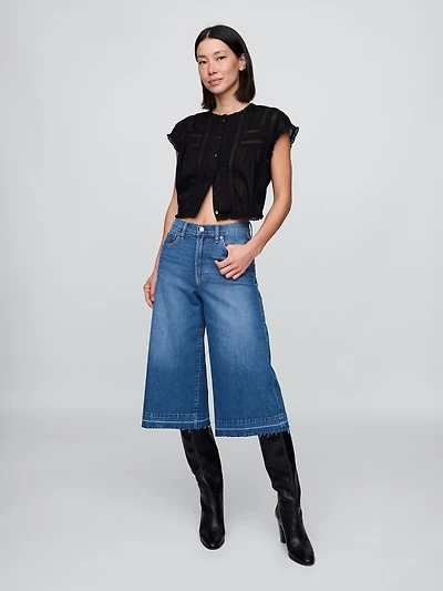 High Rise Culotte Jeans