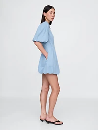 Denim Bubble Mini Shirtdress