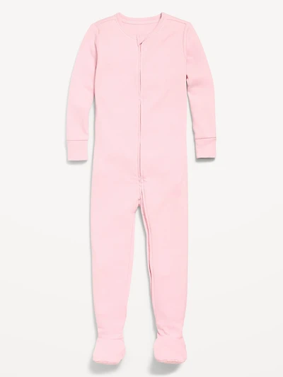 Snug-Fit 2-Way-Zip Ribbed Pajama One-Piece for Toddler & Baby