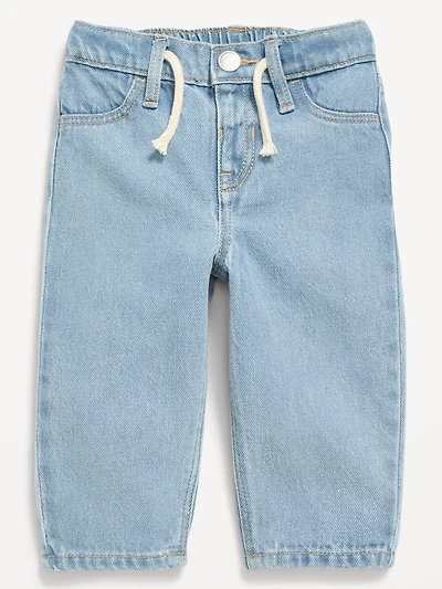 Drawstring Barrel-Leg Jeans for Baby