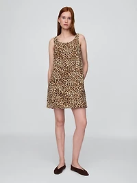 UltraSoft Leopard Denim Mini Dress