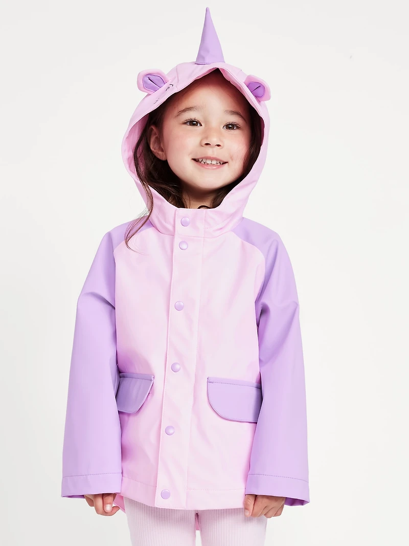 Water-Resistant Critter Hooded Jacket for Toddler Girls