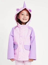 Water-Resistant Critter Hooded Jacket for Toddler Girls