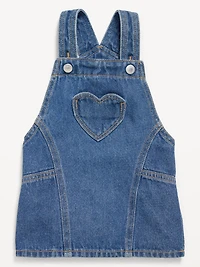 Heart-Pocket Jean Skirtall Dress for Baby