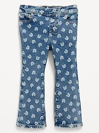Printed Pull-On Flare Jeans for Toddler Girls