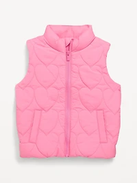 Water-Resistant Quilted Puffer Vest for Toddler Girls