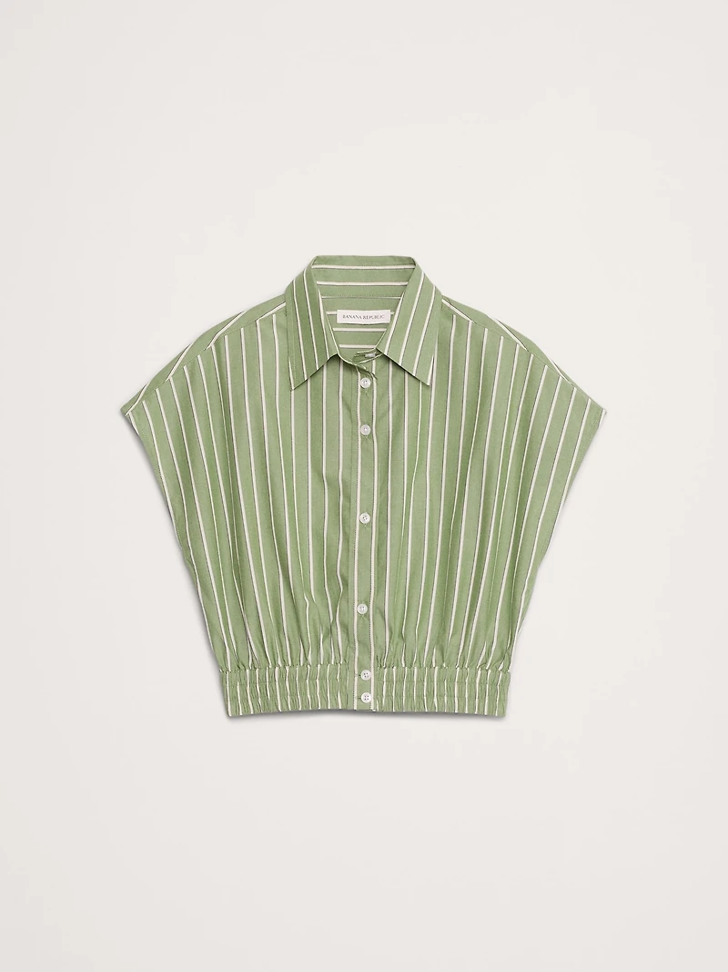 Cotton Poplin Cropped Shirt