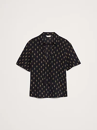 Cotton Popover Shirt with Tassel Tie