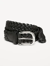 Braided Faux-Leather Belt for Women