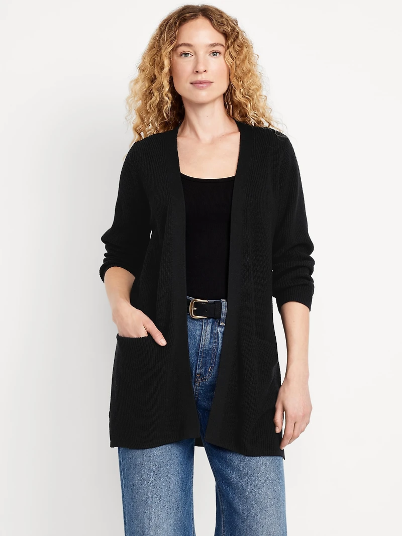 Longline Open-Front Sweater