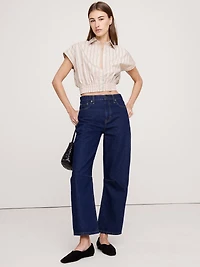 Cotton Poplin Cropped Shirt