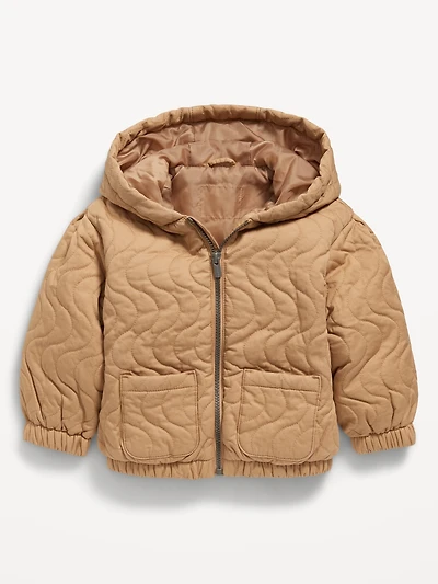 Quilted Pocket Twill Jacket for Toddler Girls