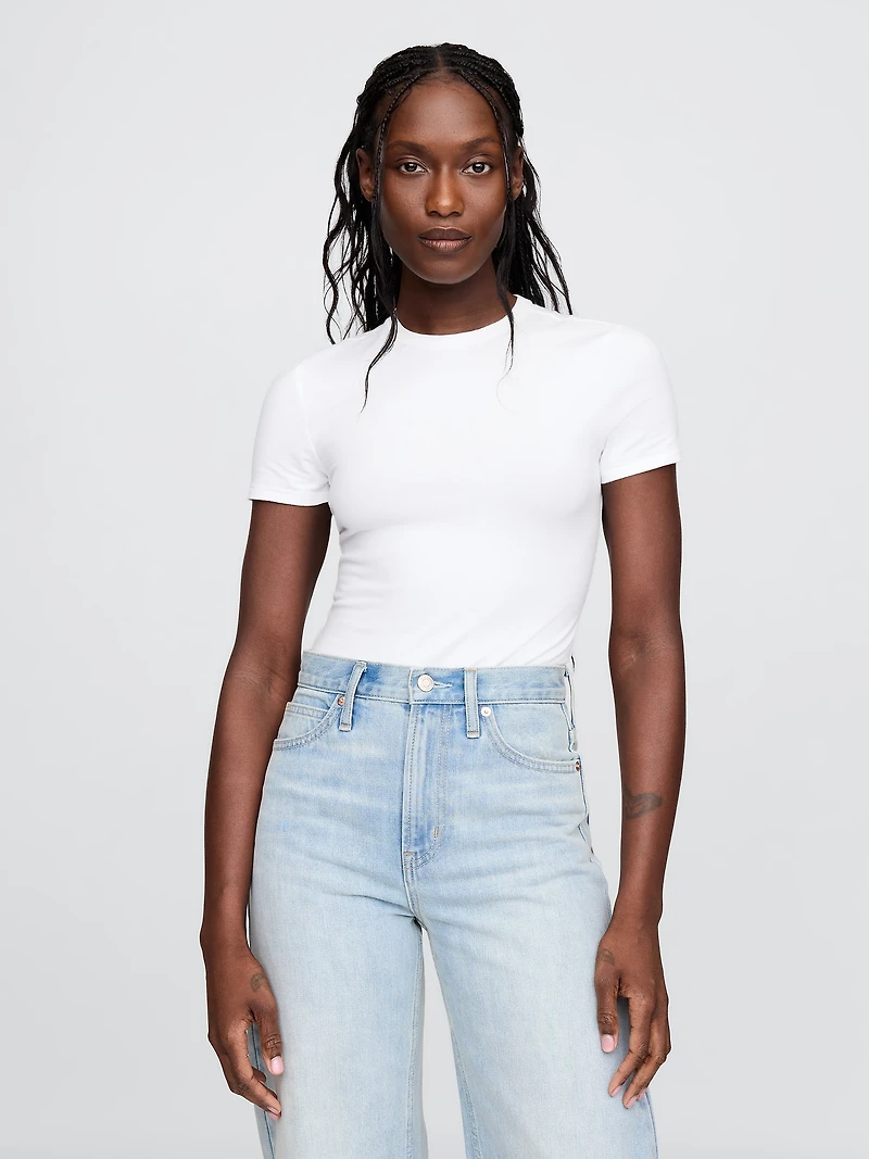 CloseKnit Jersey T-Shirt Thong Bodysuit