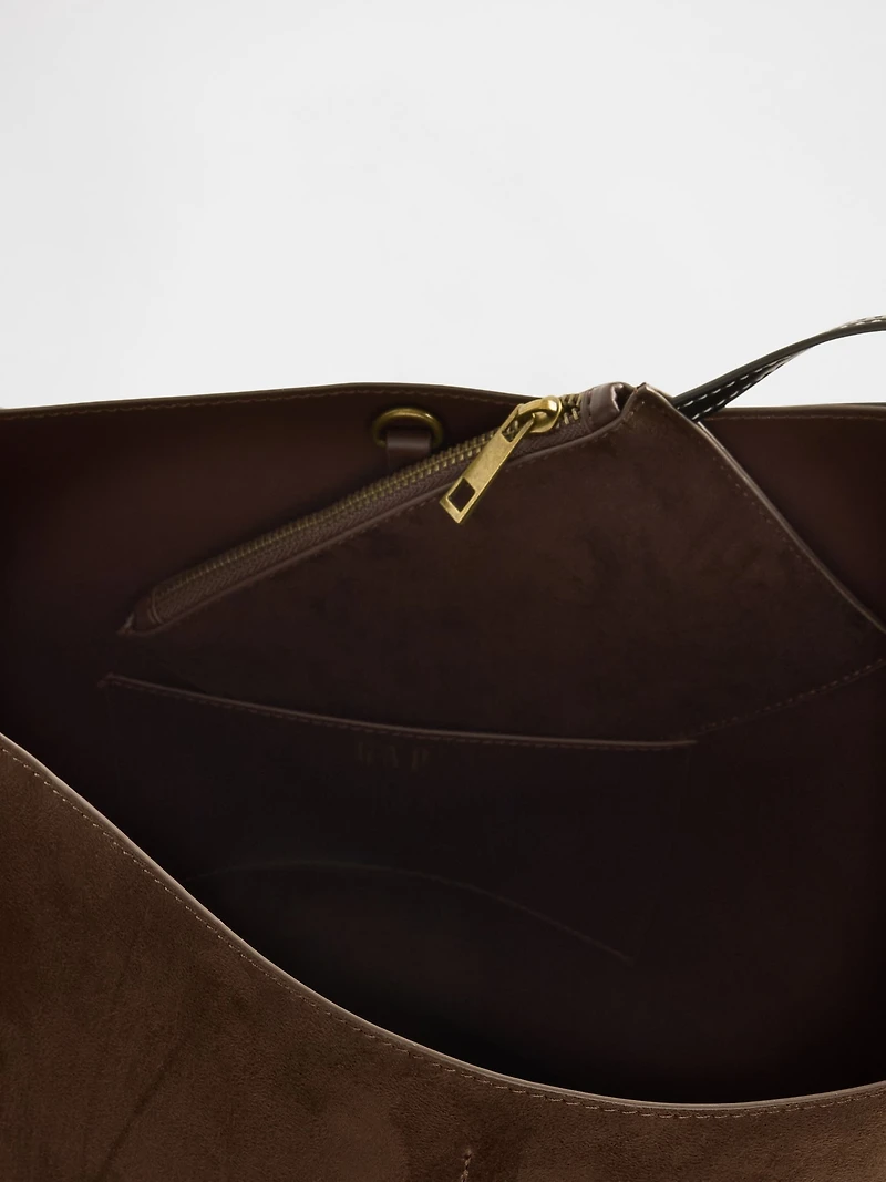 Vegan Suede Bucket Bag