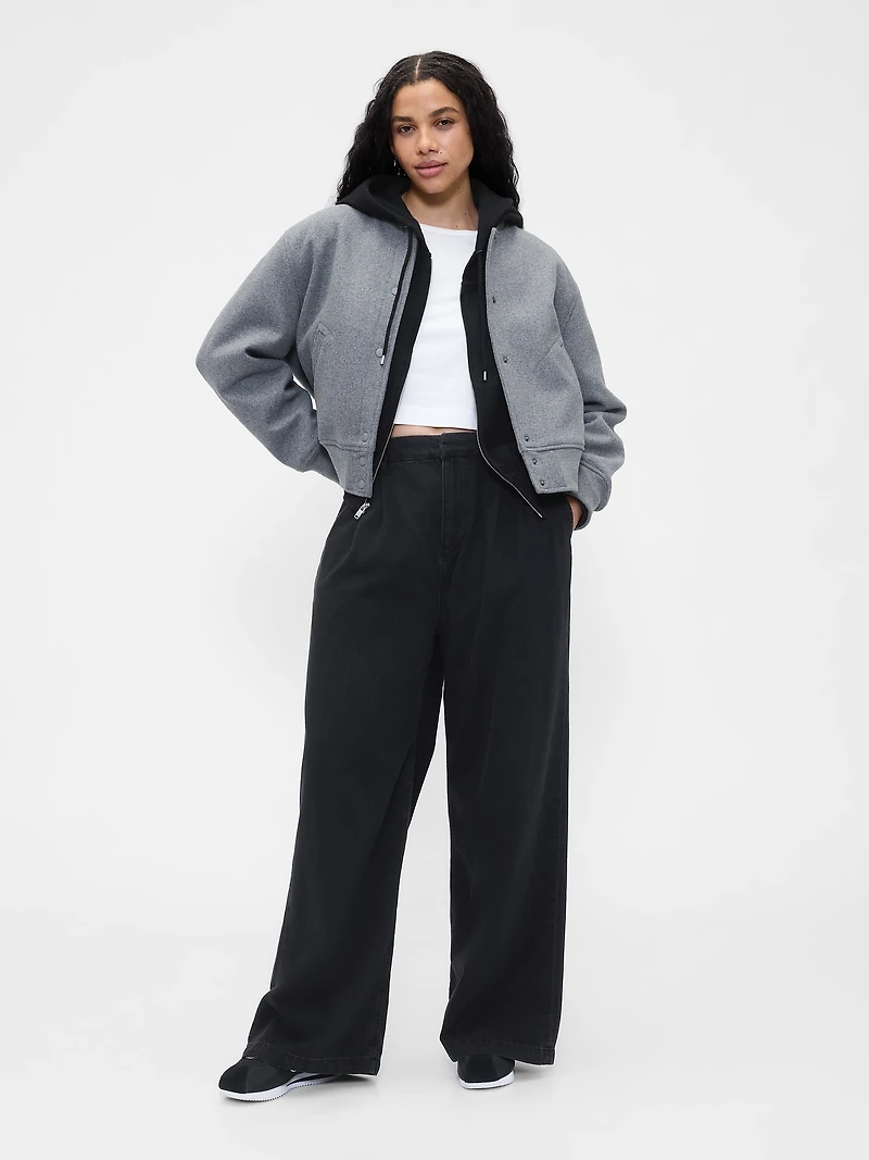 365 High Rise UltraSoft Pleated Denim Trousers