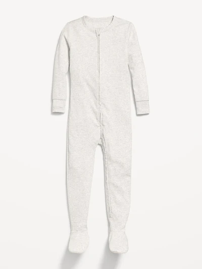 Snug-Fit 2-Way-Zip Ribbed Pajama One-Piece for Toddler & Baby