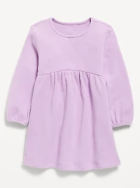 Long-Sleeve Waffle-Knit Dress for Toddler Girls