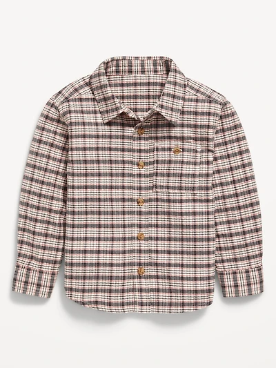 Long-Sleeve Plaid Pocket Shirt for Baby