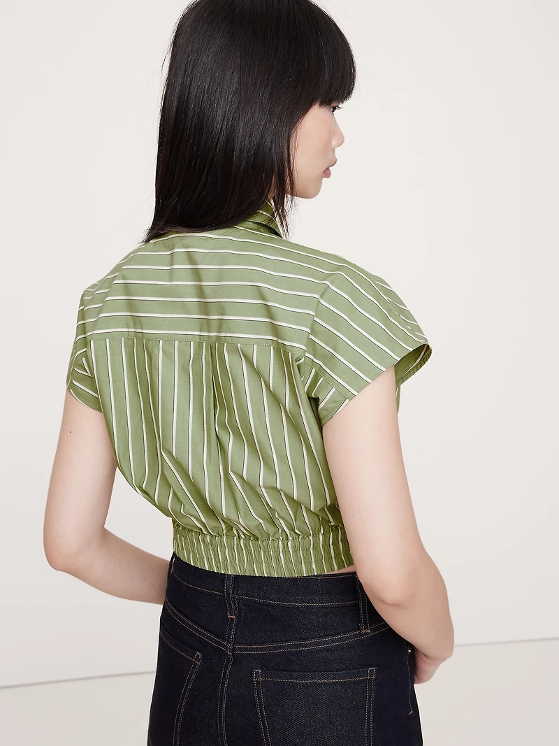 Cotton Poplin Cropped Shirt