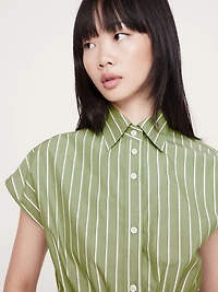 Cotton Poplin Cropped Shirt