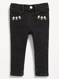 High-Waisted Embroidered Rockstar 360° Stretch Jeggings for Toddler Girls