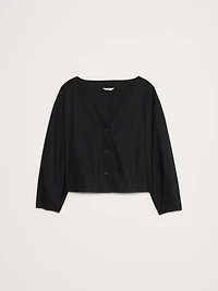 Cotton Poplin Volume-Sleeve Top