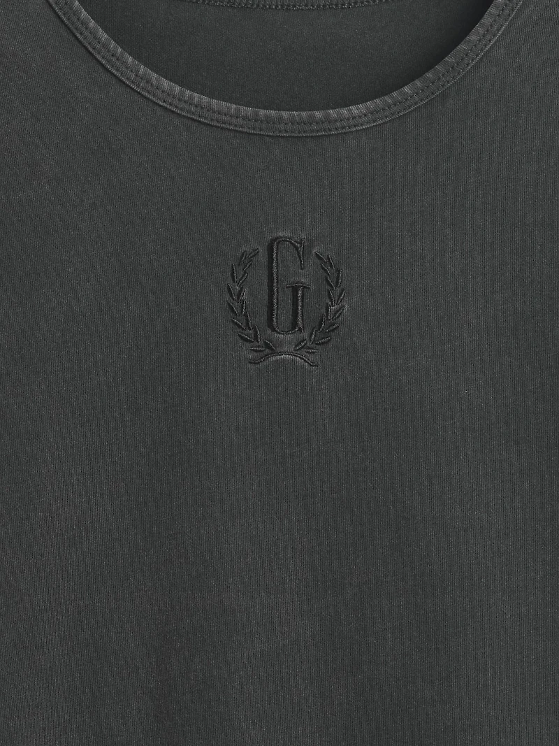 Cotton Jersey Crop Logo T-Shirt