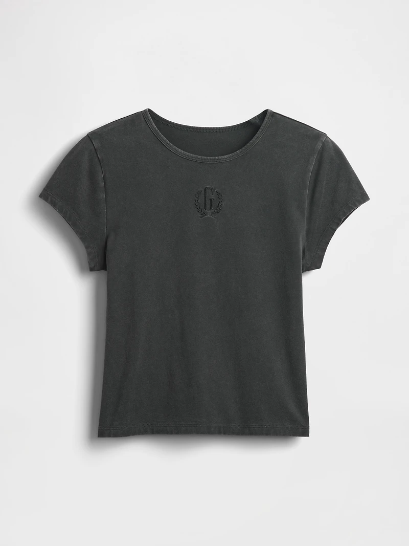 Cotton Jersey Crop Logo T-Shirt