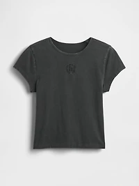 Cotton Jersey Crop Logo T-Shirt