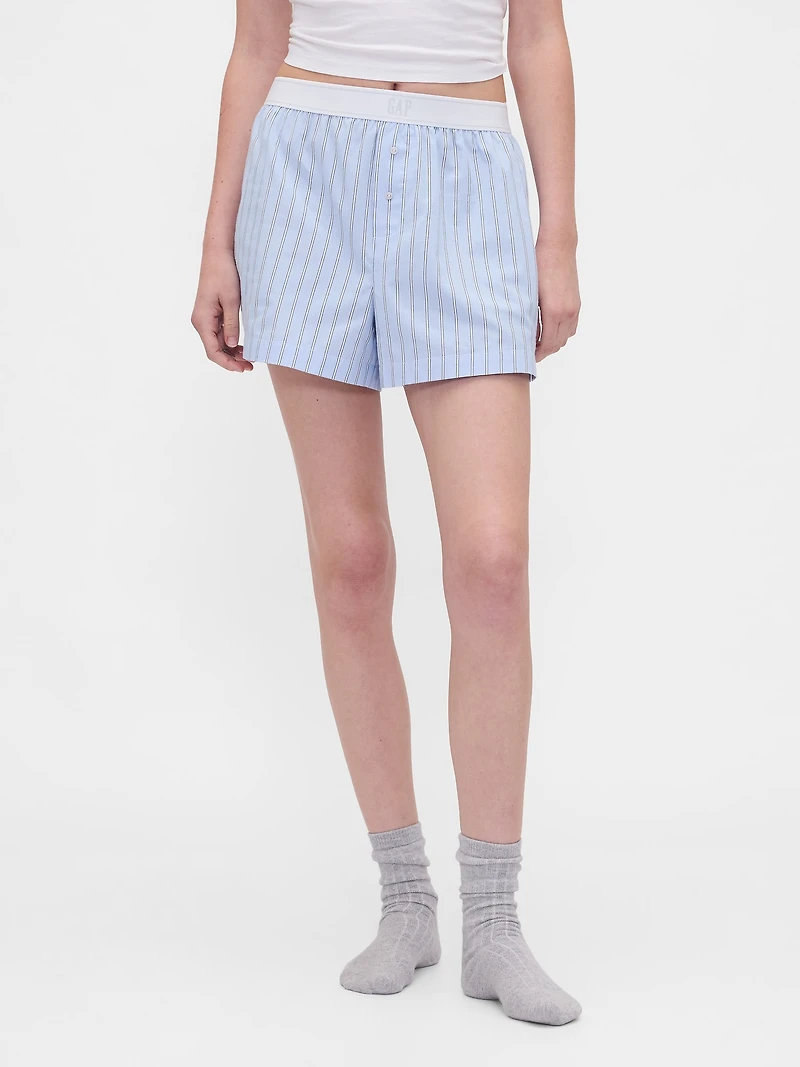 Poplin Logo PJ Boxer Shorts