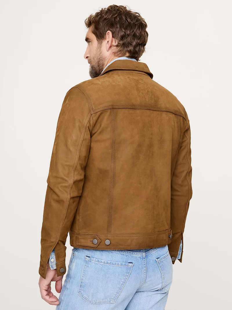 Nubuck Leather Trucker Jacket