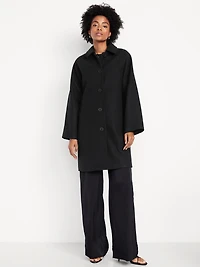 Relaxed Button-Front Mac Coat