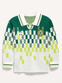 Long-Sleeve Collared Soccer Sweater for Toddler Boys