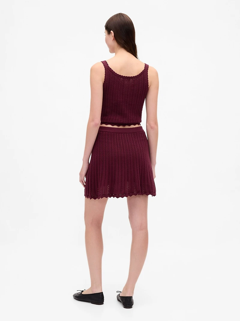 100% Cotton Pointelle Mini Skirt