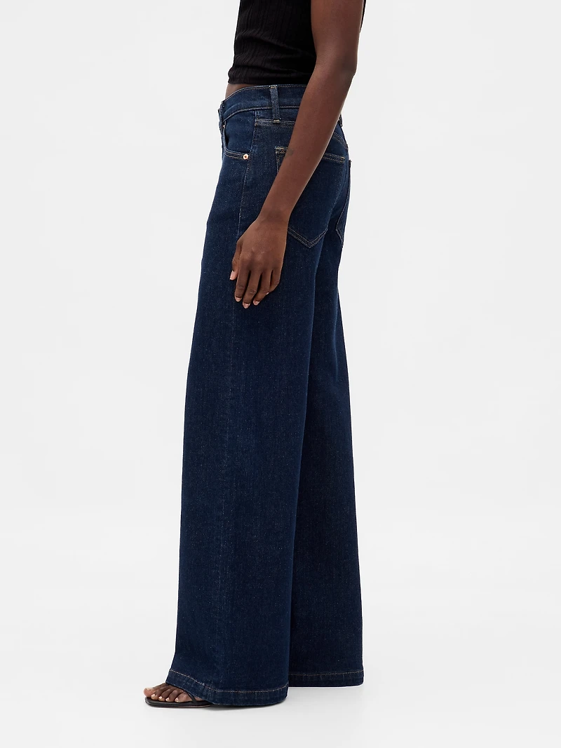 High Rise Stride Wide-Leg Jeans