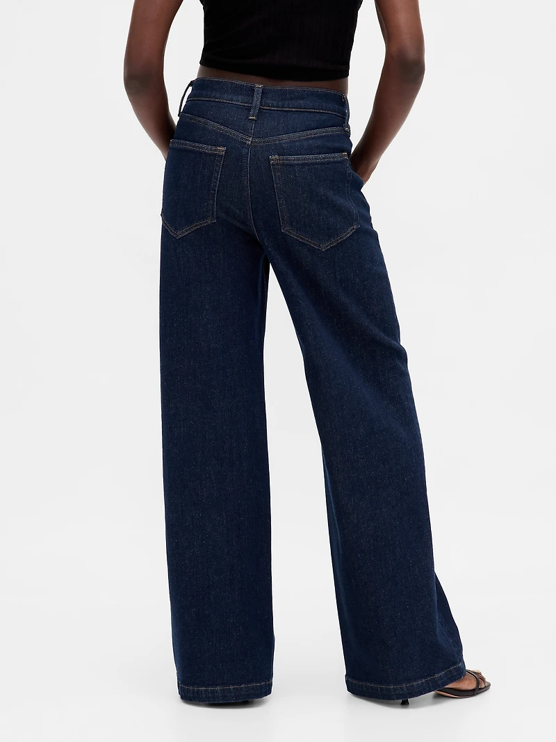 High Rise Stride Wide-Leg Jeans