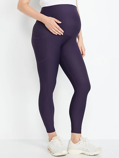 Legging PowerSoft côtelé longueur 7/8 à panneau couvrant de maternit