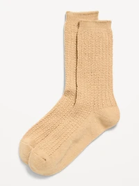 Slouchy Textured Crew Socks for Women